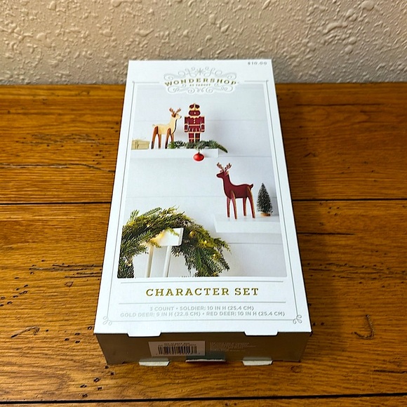 Wood Nutcracker and Deer Christmas Figurine Set 3pc Wondershop Character… - Picture 4 of 6
